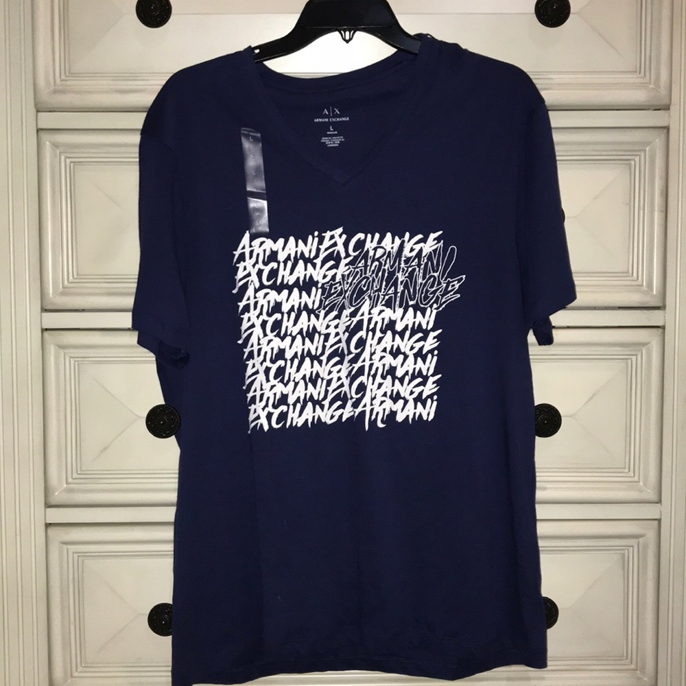 Armani Exchange Blue T-Shirt Large